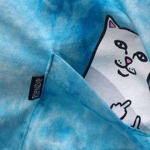 RIPNDIP  Nermal Pocket T Shirt Blue Tie Dye